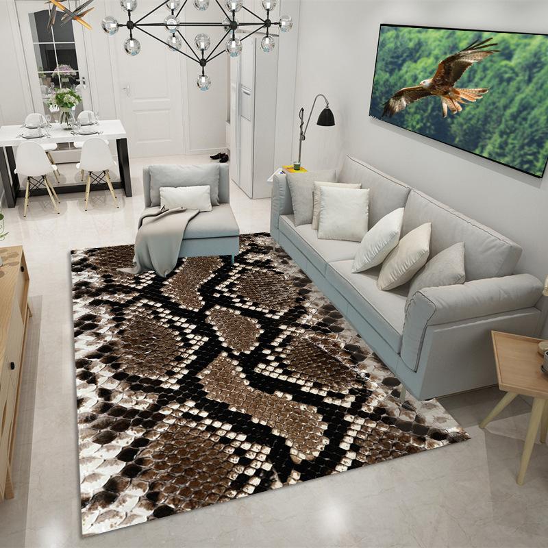 Imitation Fur Pattern Carpet 3D Printing Animals Bedroom Full of Tea Table Blanket Simple Bedside Carpet Customized Floor Mat