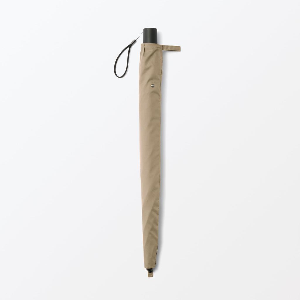 MUJI Folding Umbrella for Sun and Unisex Dark 55cm Rib Length Two-Way Rain, Adult, DEA15A5A, Beige,