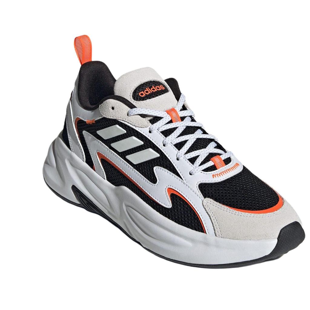 Adidas Ozwave PU Fabric Synthetic Leather Comfortable Versatile Breathable Low-Top Dad Shoes Unisex Sneakers Black White Orange JH7371