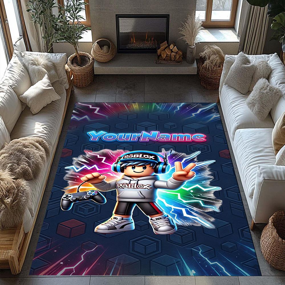 Roblox 400 Personalized Text Carpet Design for Bedrooms Hallway Game Room Foyer Antislip Carpet Decorate Offices Perfect Gift for Women/Men