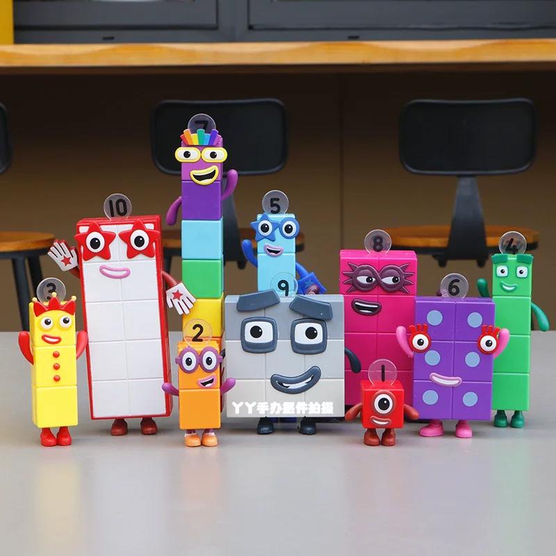 Nuovo Set di Action Figure Blocchi Numerici 1-10 Set Completo Impilabile Giocattolo per l'Apprendimento della Matematica Blocchi da Costruzione Strumento Educativo Regalo