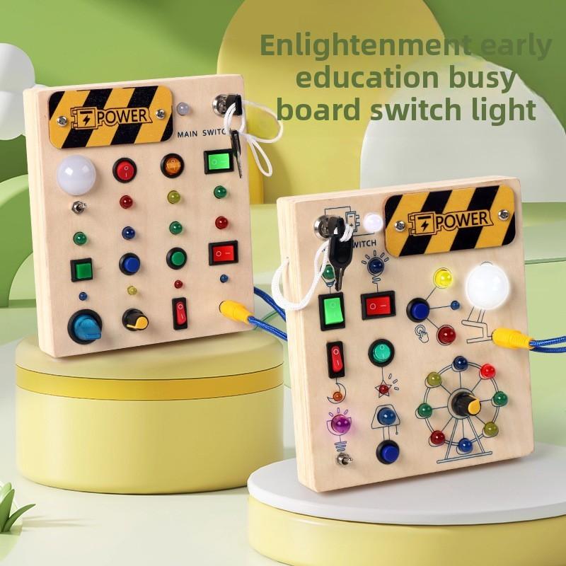 Wooden Led Switch Analog Circuit Board Children Puzzle Toy For Early Learning And Brain Development