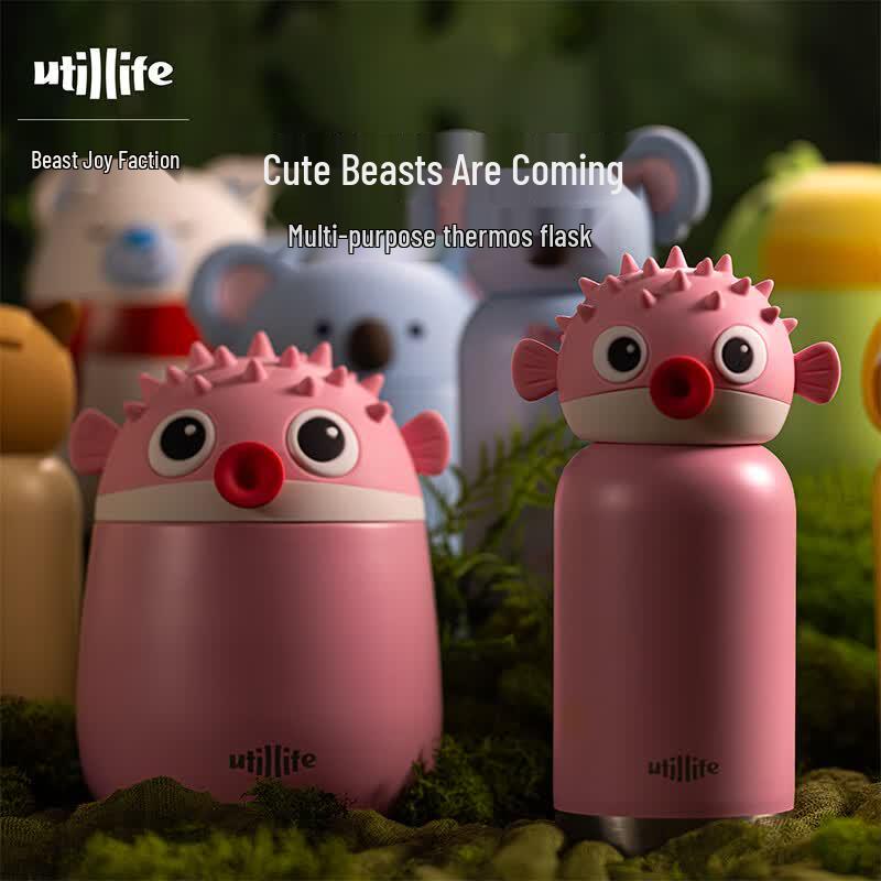Utillife Barattolo Termico per Alimenti in Acciaio Inossidabile 316L con Disegni di Animali