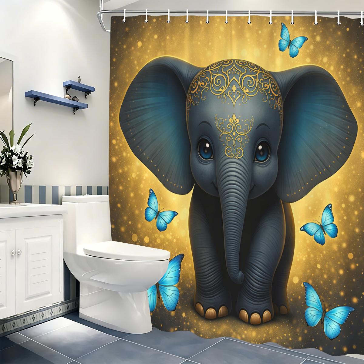 

Cute Animal Pattern Polyester Shower Curtain - Adorable Bathroom Decor, Stylized Pet Themed Bath Curtain For Home Bathroom Use W60H190(CM)-1 Pcs