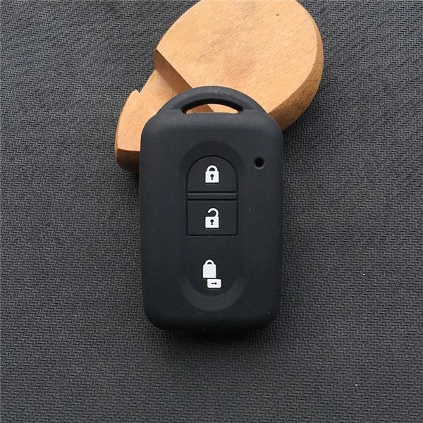 ZAD Silicone Car Key Case Cover Protector Fob Bag Pocket Skin Set for Nissan Juke Duke Micra Xtrail Qashqai 3 Buttons Key Shell