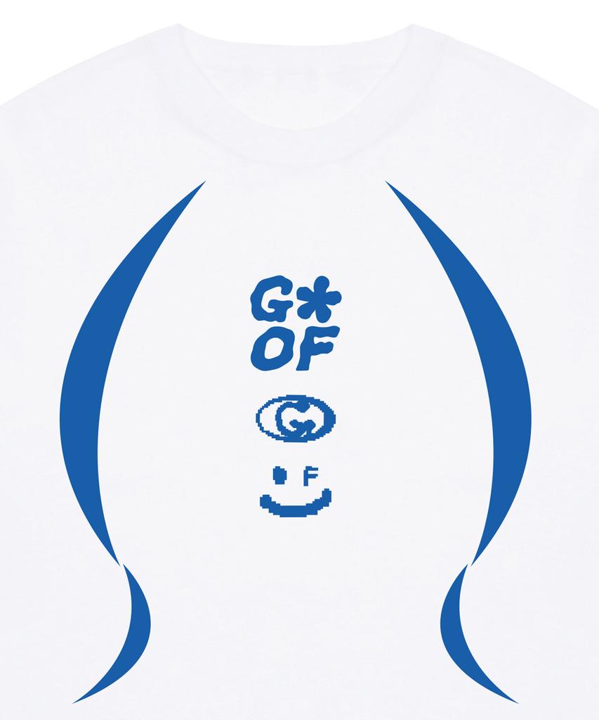 GRAVER [Unisex] 3 Logo Smile Line Short Sleeve T-Shirt_White