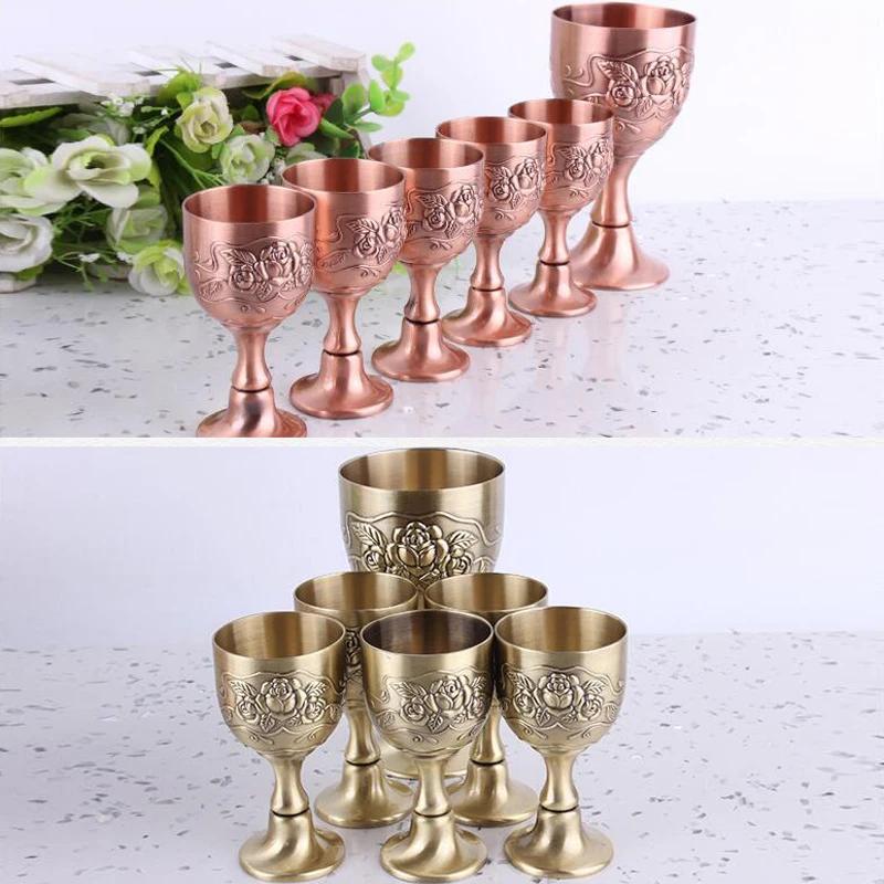 Europeisk Stil Vintage Snidad Vinglas Mini Kalk Pokal Wicca Altare Retro Spådomsprop Buddha Altare Handgjorda Hantverk