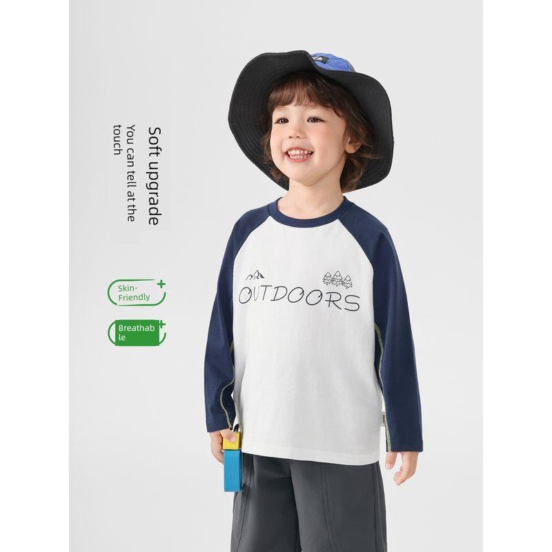 Right European Style Boys' Pure Cotton Long-Sleeve T-Shirt Spring 2026 New Children's Clothing Base Shirt Baby Spring and Autumn Top