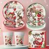 Christmas Santa Claus Theme Disposable Tableware Sets Merry Christmas Decorations Paper Napkins Cups Plates Xmas Party Supplies
