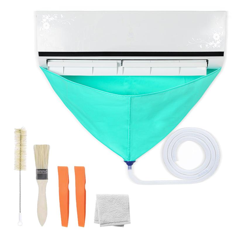 Air Conditioning Cleaning Kit Leak-proof Cover Full Set of Air Conditioner Cleaner with Water Pipe Disassembly-free Clean Tools KTY