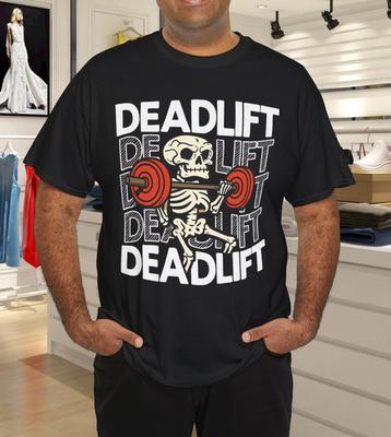 Deadlift Skelett Fitnessstudio T-Shirt – Lustiges Gewichtheber-Shirt für Fitness-Enthusiasten