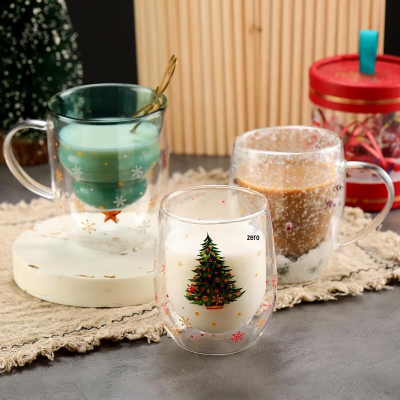 Shangqi Christmas Star Wish Double Wall Glass Mug