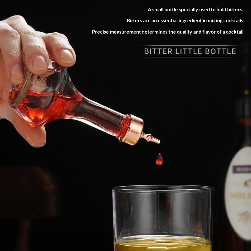 Bitters Bottle With Spout 50ml Shatterproof Clear Glass Portable Professional Bar Tool for Professional Bartenders