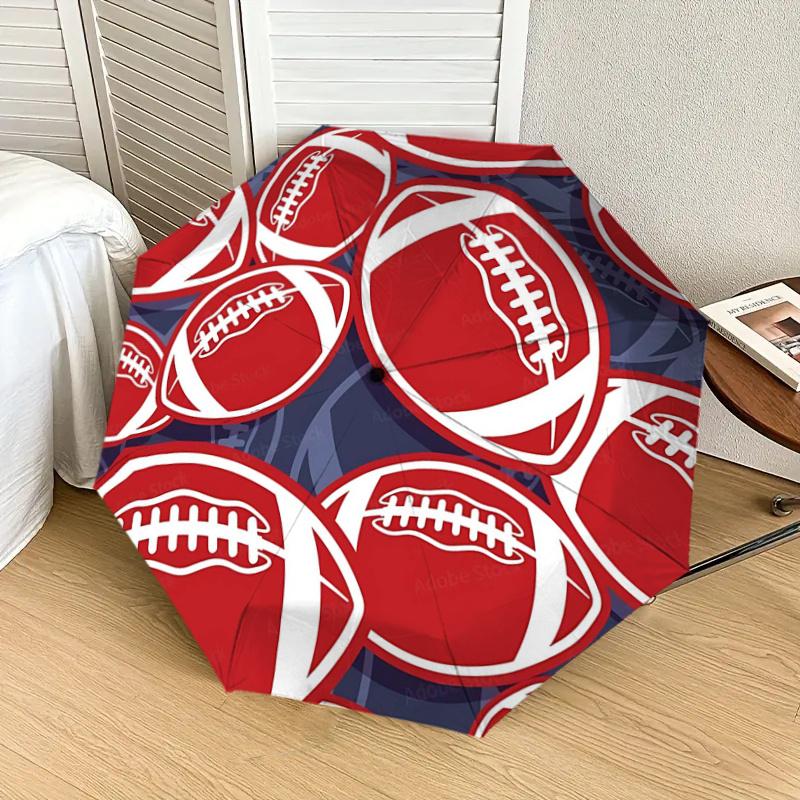 Football Patterned Umbrella: Automatic Opening & Closing, Portable Design, Ideal for Fans, Travelers, Everyday Use - Perfect Gift!1125113a