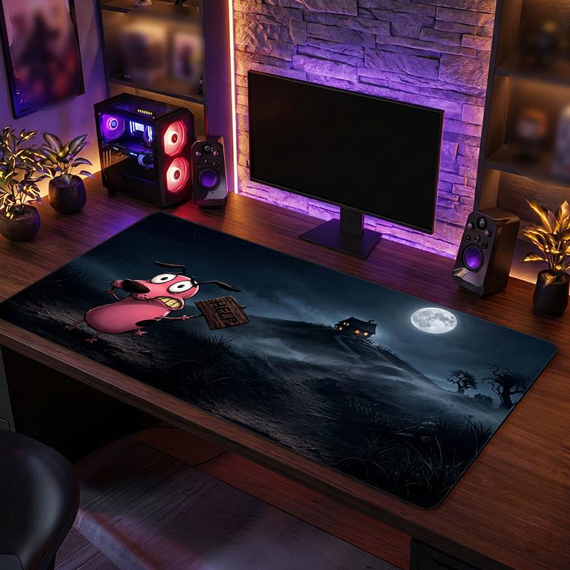 Big Mouse PadCourage the Cowardly Dog Extended Soft Desk Mat Gaming Office Computer Table Decor Mat
