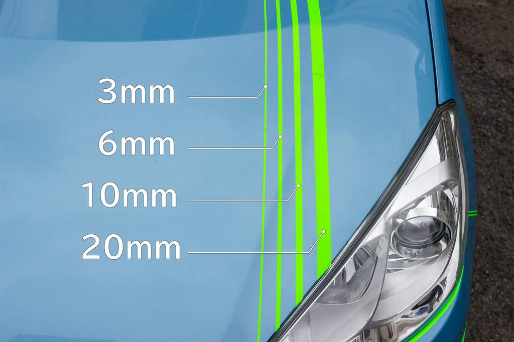 Mukojima Automotive Supplies M'SPORT M'LINES Fluorescent Tape Green Width 10mm