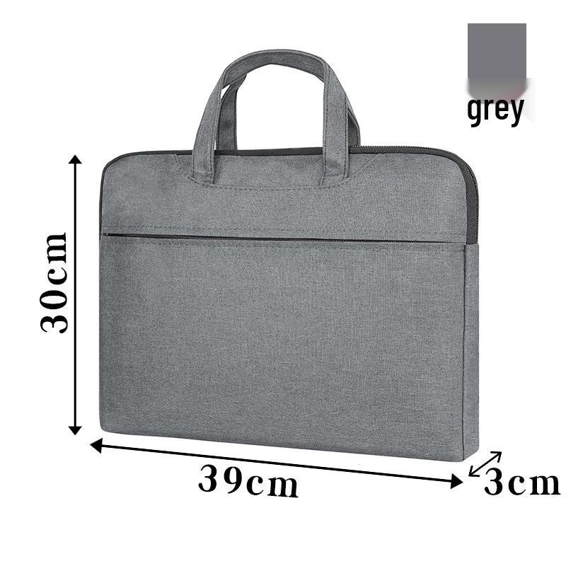 Personalized Double-Layer Oxford Cloth Briefcase: Canvas Business Meeting & Training Laptop Bag B4 серый