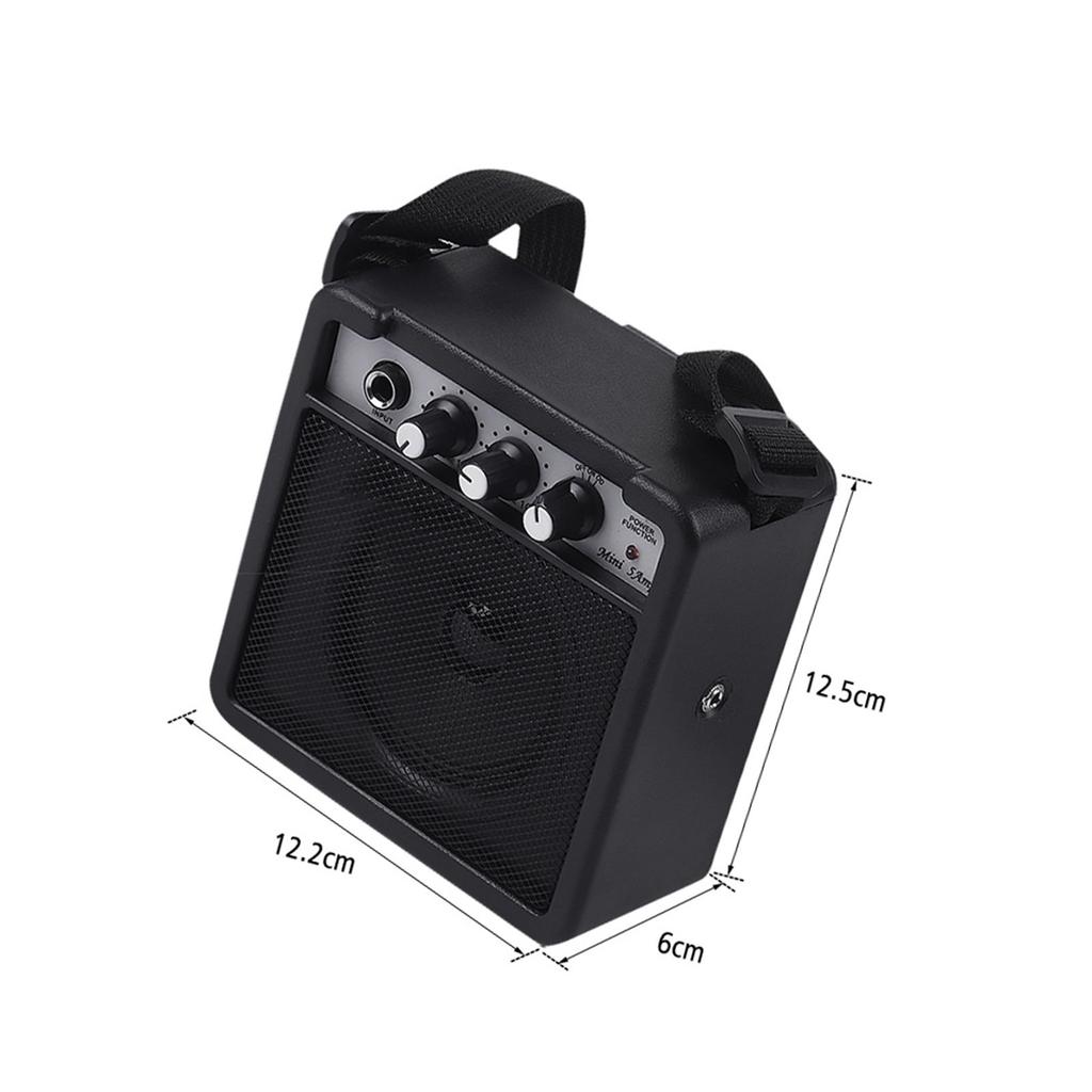 5W Mini Guitar Amplifier Amp Speaker with 3.5mm & 6.35mm Inputs 1 4 Inch Output Supports Volume Tone Adjustment