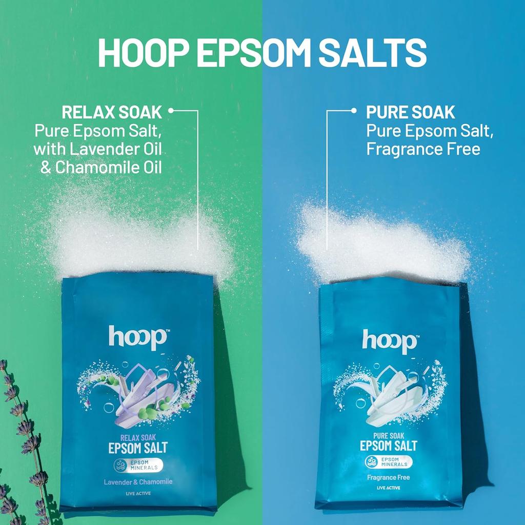 hoop Epsom Salt Lavender & Chamomile 400 g Pack for Foot Soak Muscle Relaxation and Skin Care