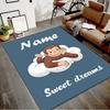 Custom Curious George Mat Personalized Name, Polyester Washable Indoor Entryway Rug, Gift for Christmas, Easter, Thanksgiving Day