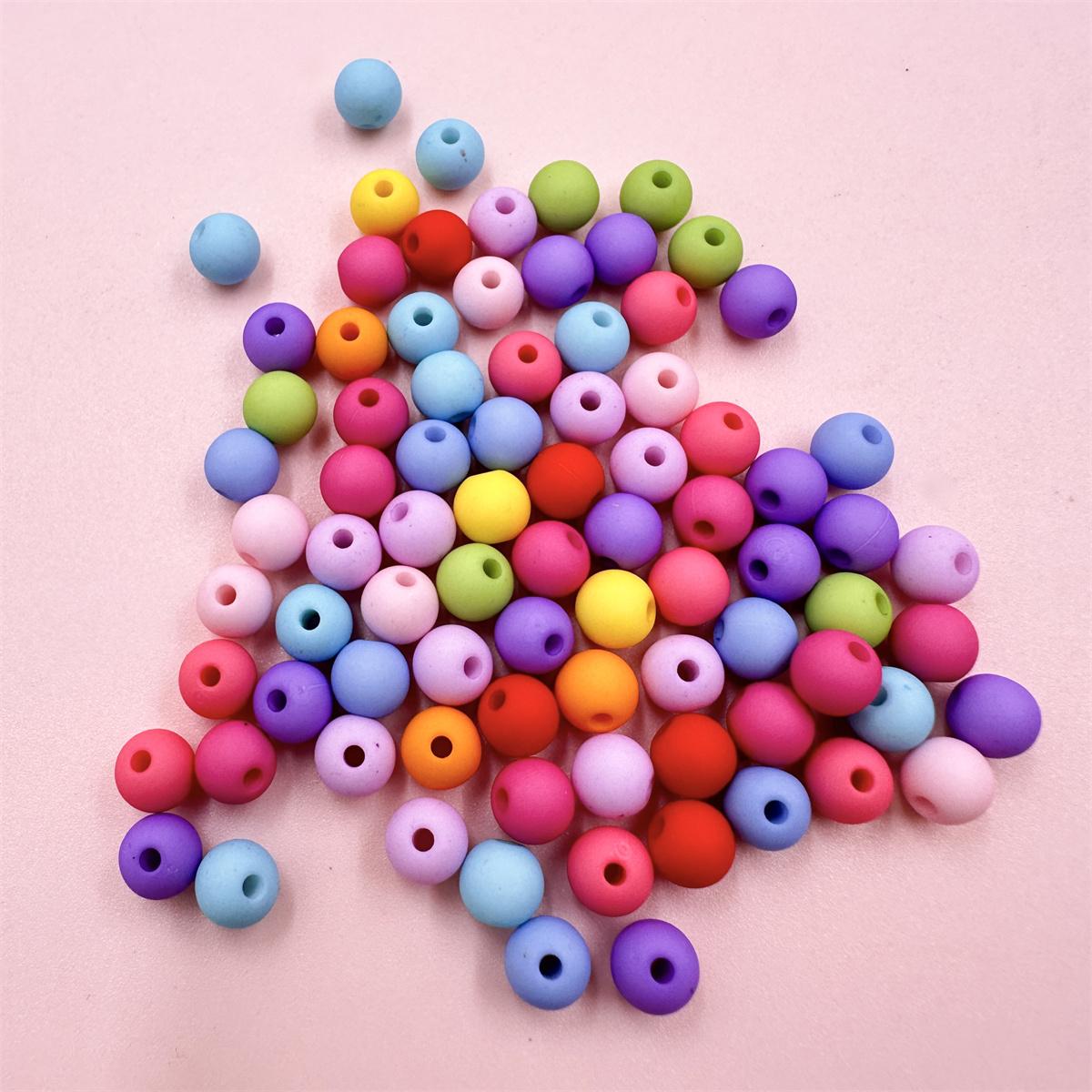 

400 шт. 6 мм акриловые бусины для изготовления ювелирных изделий, однотонные фурнитура «сделай сам», одно отверстие, кулон, браслет, ожерелье разноцветный