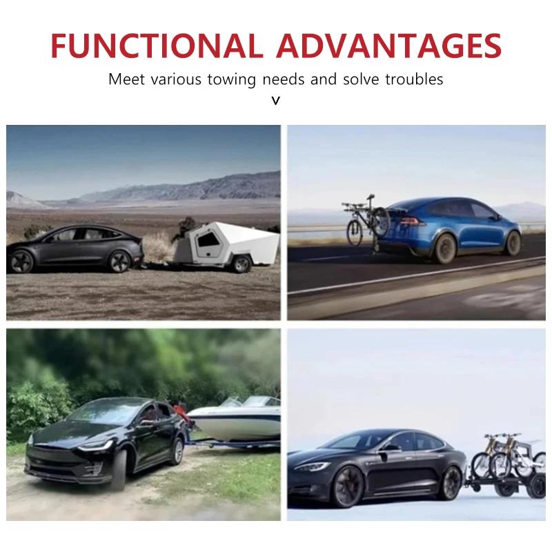 Car Trailer Hitch For Tesla Model Y Juniper 2025-2025 Manganese Steel Trailer Bar Bike Carrier Strong Heavy - Duty Towing Hitch