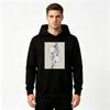 Men's Cow Print Floral Art Print Casual Pullover Hoodie Soft Long Sleeve Hooded Sweatshirt