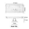 Nordic Embossed Glass High-Footed Square Cake & Dessert Plate