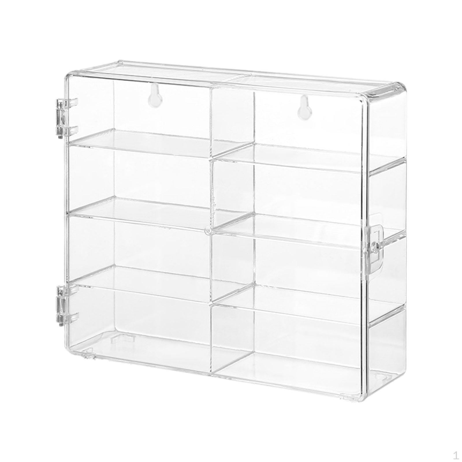 

1/64 Scale Toy Car Display Case Alloy Vehicle Showcase Protection Wall/tabletop 8 Compartments Clear