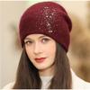Women Winter Hat Decorate Beanie Hat Rabbit Fur Blend Winter Dandy Cap Female Casual Streetwear Knitted Hat 2025