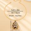 Women's Jewelry Set, Geometric Water Drop-Shaped Pendant, Leopard Print Fashion Necklace and Stud Earrings Jewelry Set, Suitable for Daily Wear an