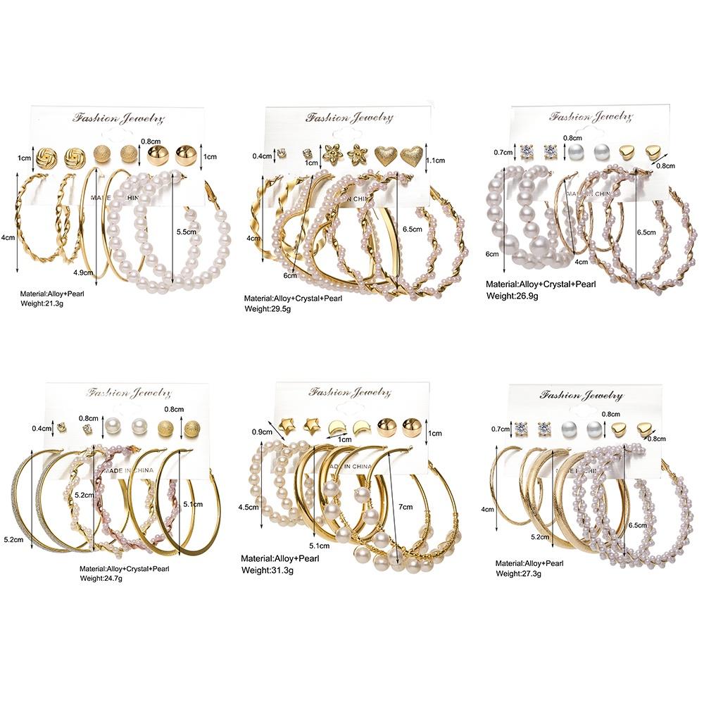 iF ME Fashion Pearl Earring Set Women Luxury Butterfly Love Heart Gold Stud Earrings Resin Hoop Earrings Jewelry Accessories