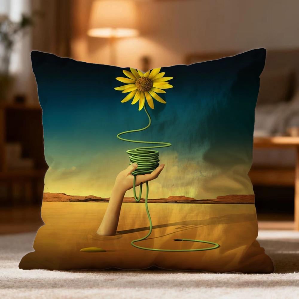 Popular S-Ssalvador dalied Cushion Cover Soft Washable Pillow Case Multi-Scene for Couch Bed Travel Office Use