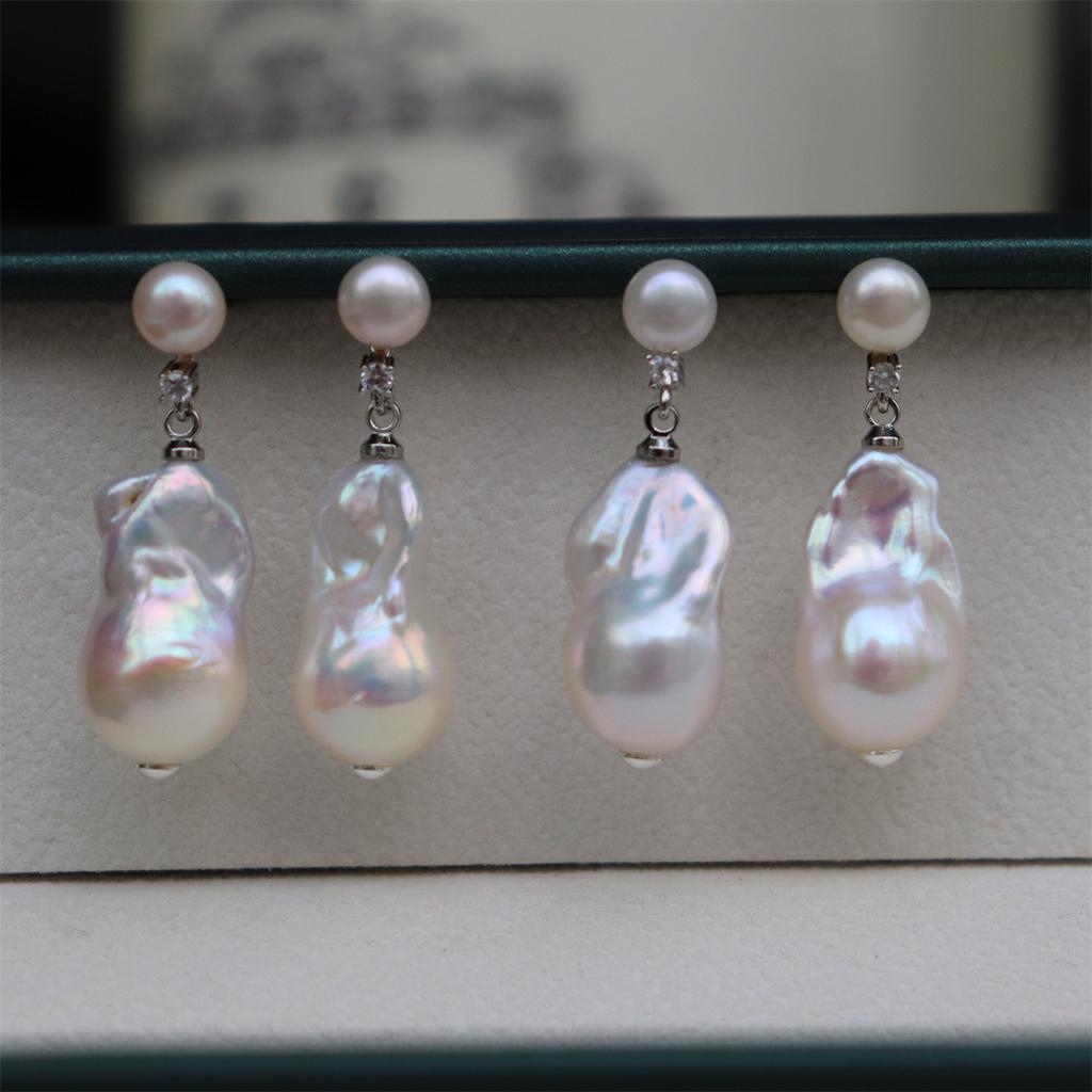 Design a new model Goddess-style, vintage French court-inspired, high-luster freshwater baroque pearl earrings