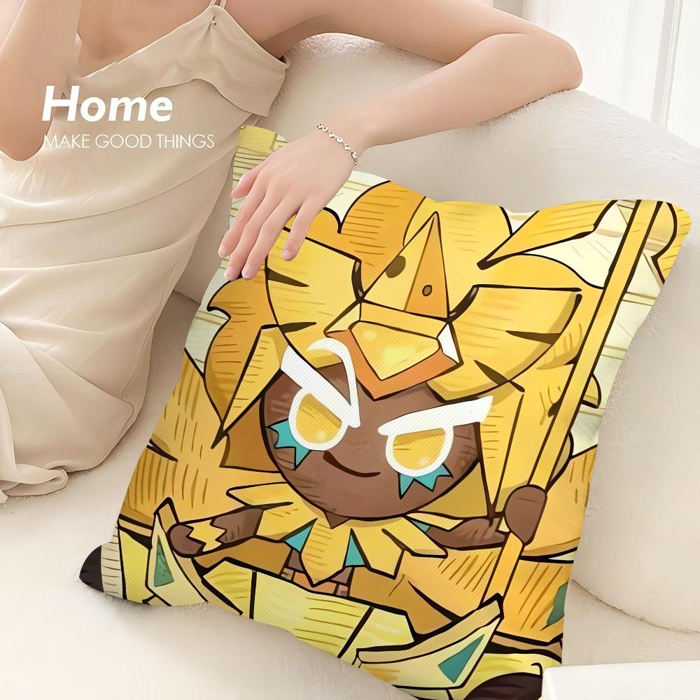 Cookie Run Kingdom Pillow Case 45x45cm - 3D Print Gaming Merch Soft Polyester Fiber Sofa Cushion Cover, Festival Gift for Gamers