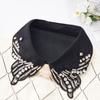 Elegant Beads Fake Collars Woman Vintage Half Shirt False Collar Woman Diamond Embroidery Detachable Collar Faux Col Accessories