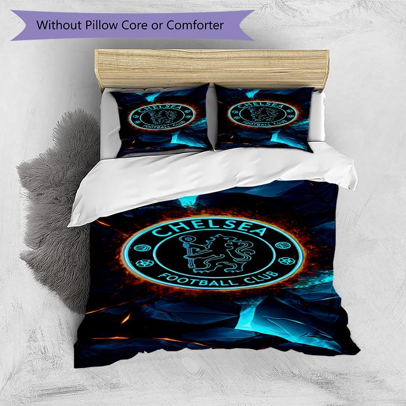 3pcs Duvet Cover Set (1*Duvet Cover + 2*Pillowcase, Without Core),football club.C Print Bedding Set, Bedroom Decor, All‑Season, Birthday Gift