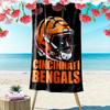 Cincinnati Bengals Print Beach Towel, Large Soft Quick Dry Towel for Beach Camping Swimming