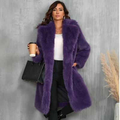 Fashionable New Women's Faux Fur Coat Thickened Fur Coat Women's Mid To Long Style