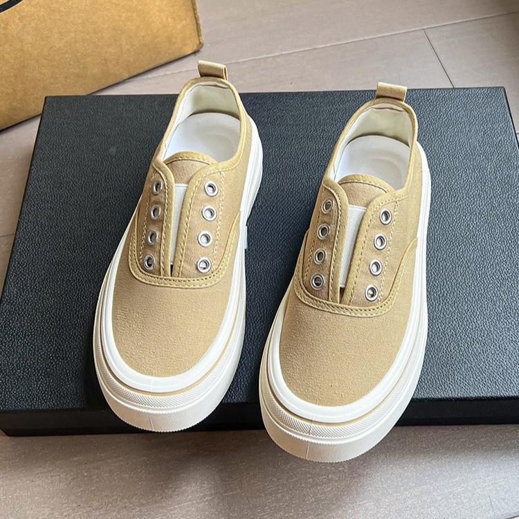 Scarpe da Ginnastica in Tela Retro con Suola Spessa Casual Traspiranti da Donna per Primavera e Autunno