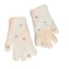 Cute Star Plush Gloves for Women Winter Sweet Girl Cold Proof and Warm Five Finger Wool Student Cycling White Gloves
