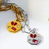 Heartbreak Gem Kaleidoscope Lucky Charm Zircon Necklace for Women – Stainless Steel Paperclip Chain, Colorfast Electroplated Finish.