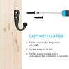 10pc Wall Mounted Single Coat Hanger Hook Rustic Robe Hook Black Metal Towel Hook Classic Style Hanger for Hat Key Closet Bag Backpack