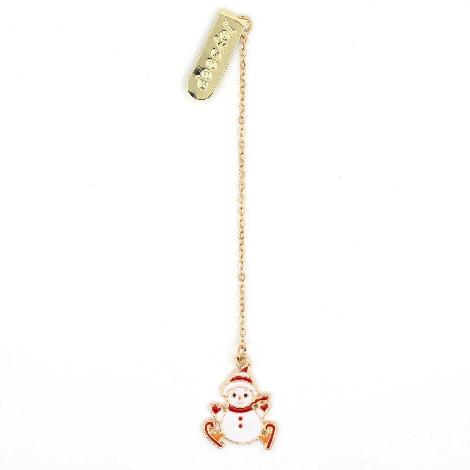 

1 шт., мультяшные рождественские металлические Санта-Клаусы, школьные канцелярские товары, закладки, милые кавайные забавные канцелярские принадлежности