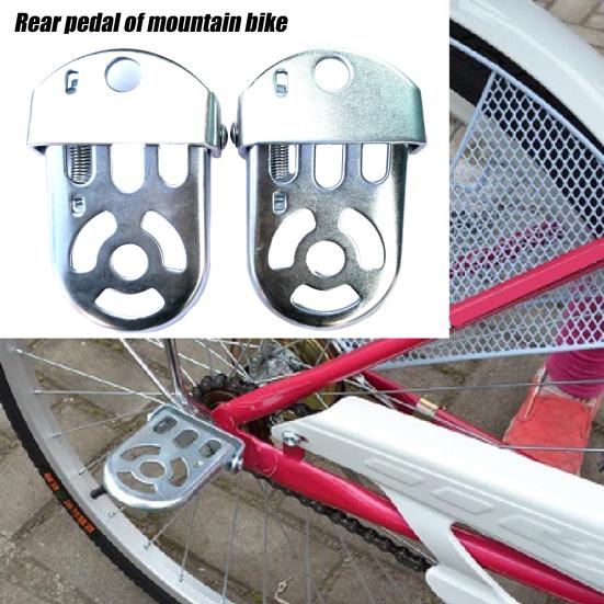 1 Pair Bike Foot Peg Strong Loading Folding Steel Anti-rust Bike Foot Footrest Pedal for MTB