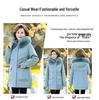 2025 Winter Women's Plus Velvet Fur Collar Parka - Warm Cotton Casual Jacket for Mothers