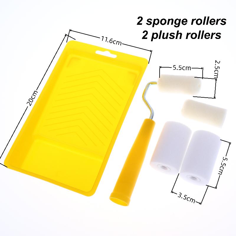 2 Inch Foam Paint Roller Kit for Home Painting Projects with Paint Tray Liner Suitable for Detail Work