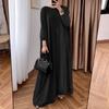 ZANZEA Kvinner Casual Falsk Todelt Chiffon Patchwork Langermet Lang Kjole
