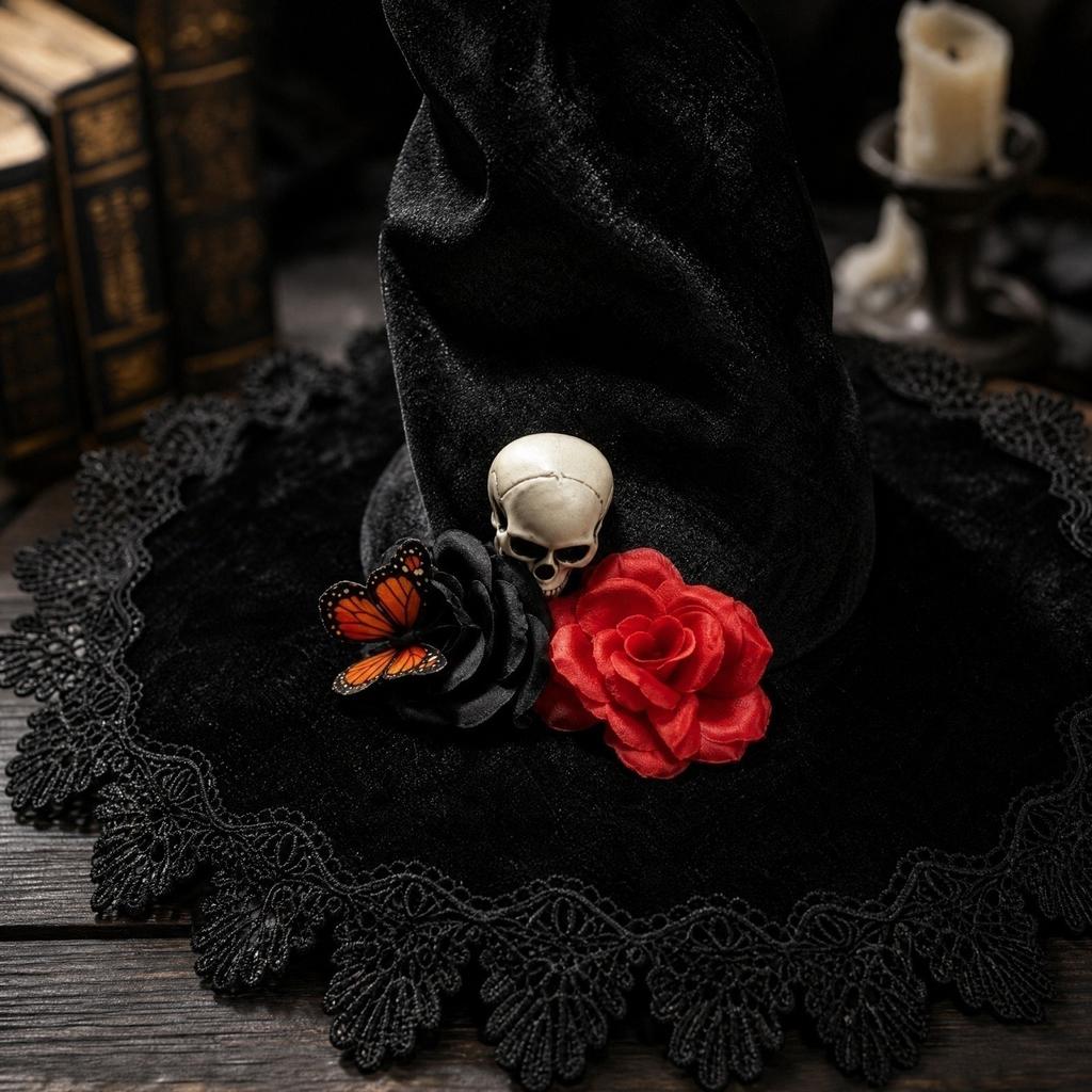 Large Ruffled Witch Hat for Halloween Costume Party