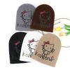 Spice Girl Graffiti Cold Hat Trendy Autumn and Winter Versatile Headgear Sweet Cool Knitted Wool New Hat Women Warm American Personality